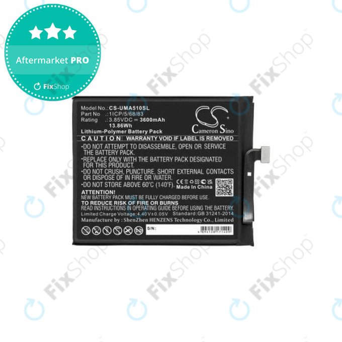 Μπαταρία για Umidigi A5 Pro, 1ICP/5/68/83, 3600mAh, HQ