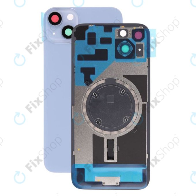 Πίσω Γυάλινη Πρόσοψη + Φακός Κάμερας + Μεταλλική Πλάκα + Μαγνήτες Magsafe για iPhone 14 Plus | Μπλε | Blue