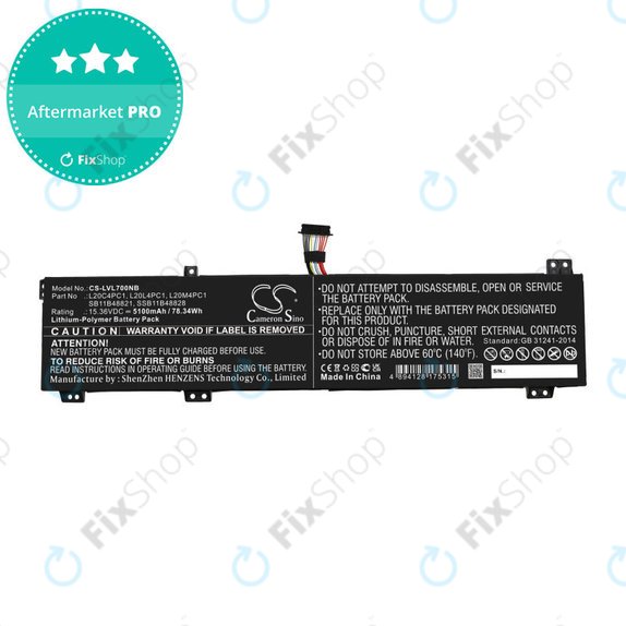 Μπαταρία για Lenovo Legion 5, 5 Pro, 7, 7i, R7000p, 5100mAh, Li-Pol, 15.36V, L20C4PC1, HQ