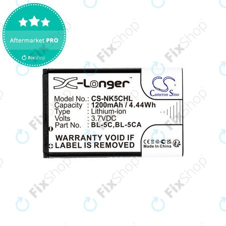 Μπαταρία για Nokia 1208, 1110, 2310, 1200mAh, Li-ion, 3.7V, BL-5C, HQ
