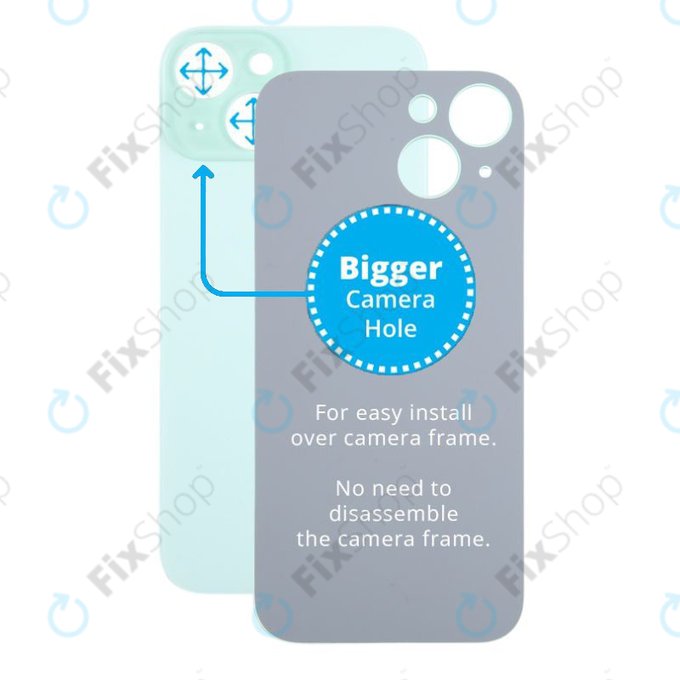 Πίσω Κάλυμμα Γυαλί με Μεγαλύτερη Τρύπα Κάμερας για iPhone 15 | Πράσινο | Green