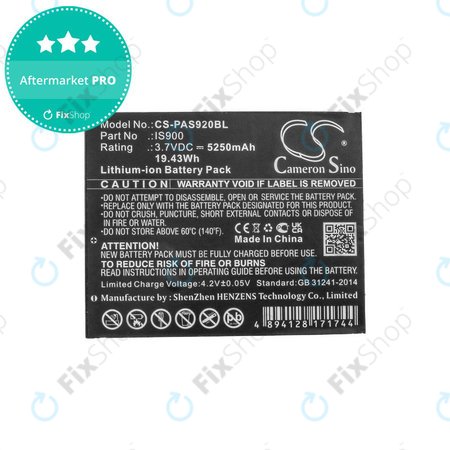 Μπαταρία για Pax A920, A920c, 5250mAh, Li-Ion, 3.7V, IS900, HQ