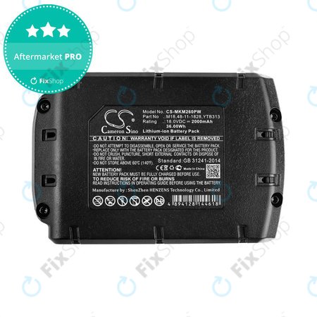 Μπαταρία για Milwaukee, Atlas Copco, Berner, 2000mAh, Li-Ion, 18V, M18, HQ