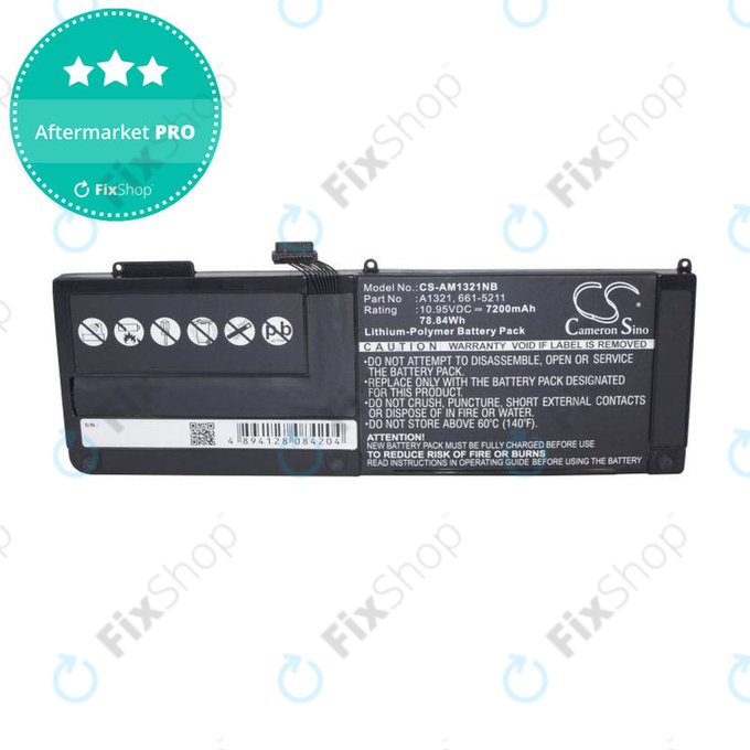 Μπαταρία για MacBook Pro 15", Μέσα 2009 – Μέσα 2010, A1286, A1321, 7200mAh, HQ