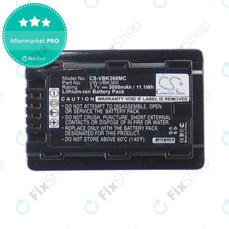 Μπαταρία για Panasonic HC, HDC, SDR, 3000mAh, Li-Ion, 3.7V, VW-VBK360, HQ