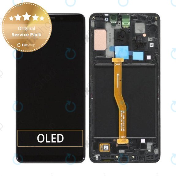 Συγκρότημα οθόνης για Samsung A9, A920F (2018), GH82-18308A, GH82-18322A, Caviar Black, Service Pack