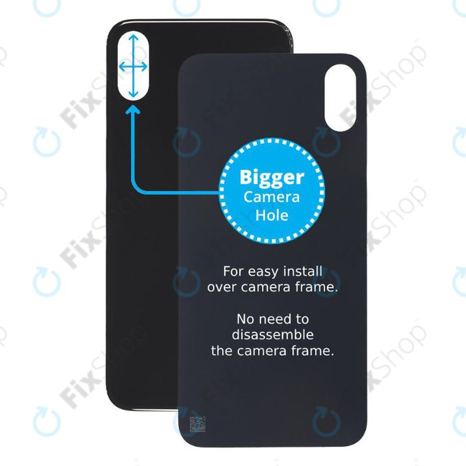 Πίσω Γυαλί με Μεγάλη Τρύπα Κάμερας για iPhone XS Max | Διαστημικό Γκρι | Space Gray