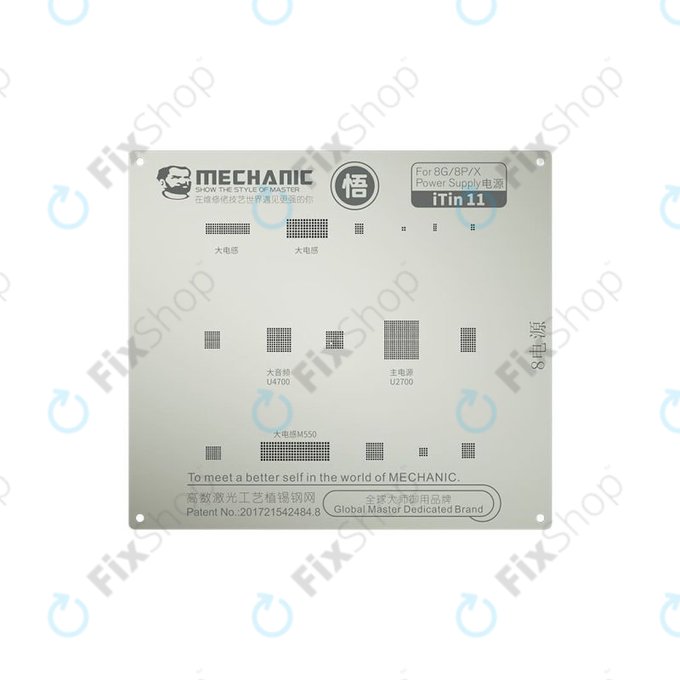 Μητρική Πλακέτα Χάλυβας Στένσιλ για iPhone 8 | 8 Plus | X για Mechanic iTin 11