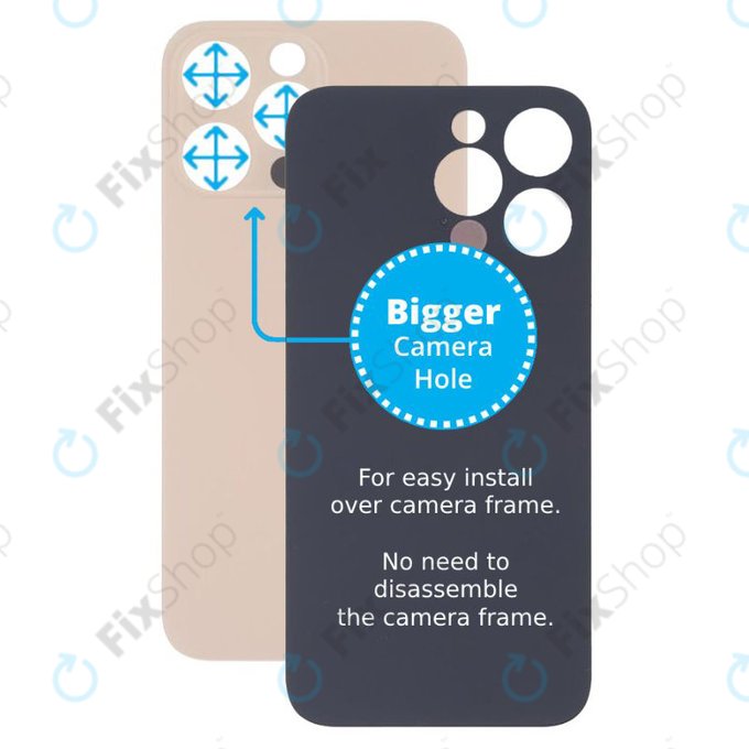 Πίσω Γυαλί με Μεγάλη Τρύπα Κάμερας για iPhone 13 Pro | Χρυσαφί | Gold
