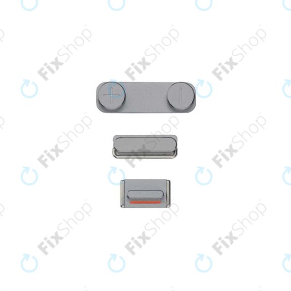 Σετ Πλαϊνών Κουμπιών για iPhone 5S | Λειτουργίας + Έντασης + Σίγασης | Διαστημικό Γκρι | Space Gray
