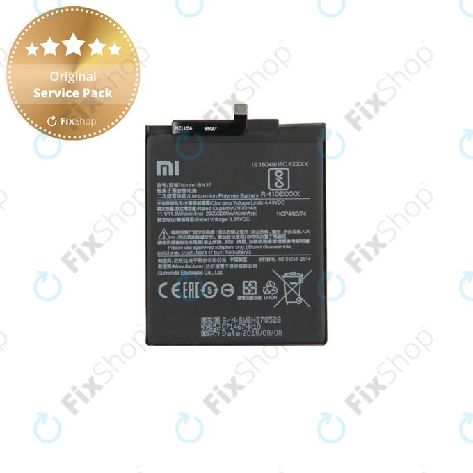 Μπαταρία για Xiaomi Redmi 6, 6A, 46BN37W02093, BN37, 3000mAh, Service Pack