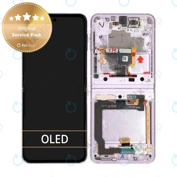 Συγκρότημα οθόνης για Samsung Z Flip 3, F711B, GH82-26273D, GH82-27244D, Lavender, Service Pack