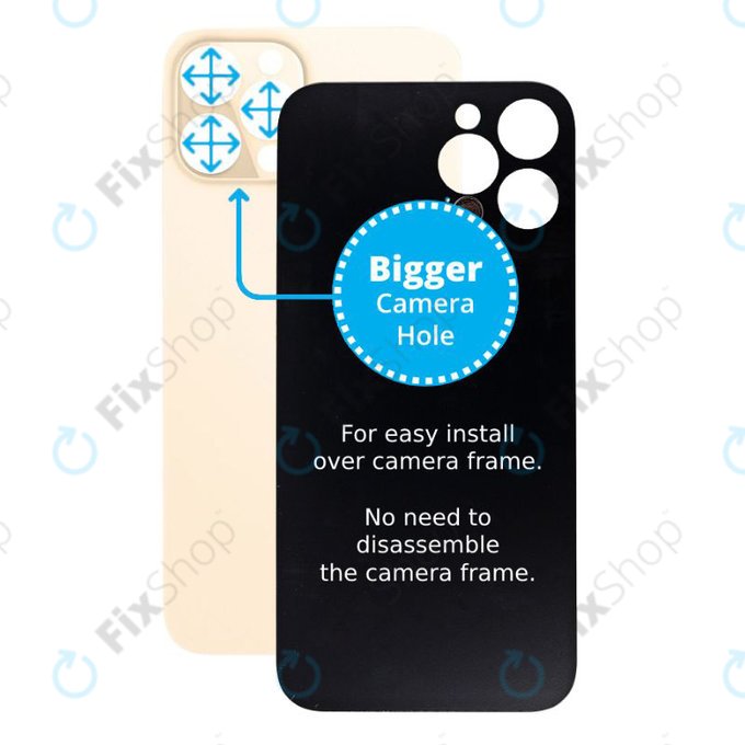 Πίσω Γυαλί με Μεγάλη Τρύπα Κάμερας για iPhone 12 Pro | Χρυσαφί | Gold