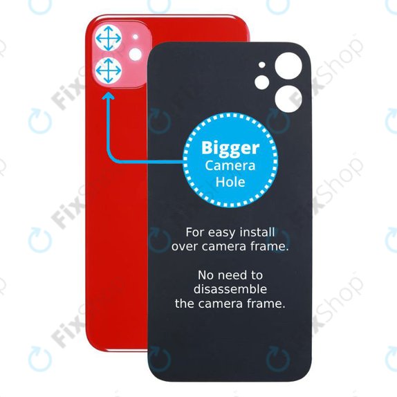 Πίσω Γυαλί με Μεγάλη Τρύπα Κάμερας για iPhone 11 | Red
