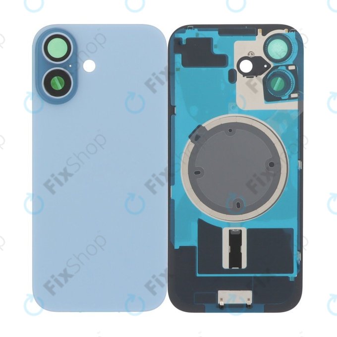 Πίσω Κάλυμμα Γυαλί + Φακός Κάμερας + Μεταλλική Πλάκα + Μαγνήτες Magsafe για iPhone 17, Mist Blue