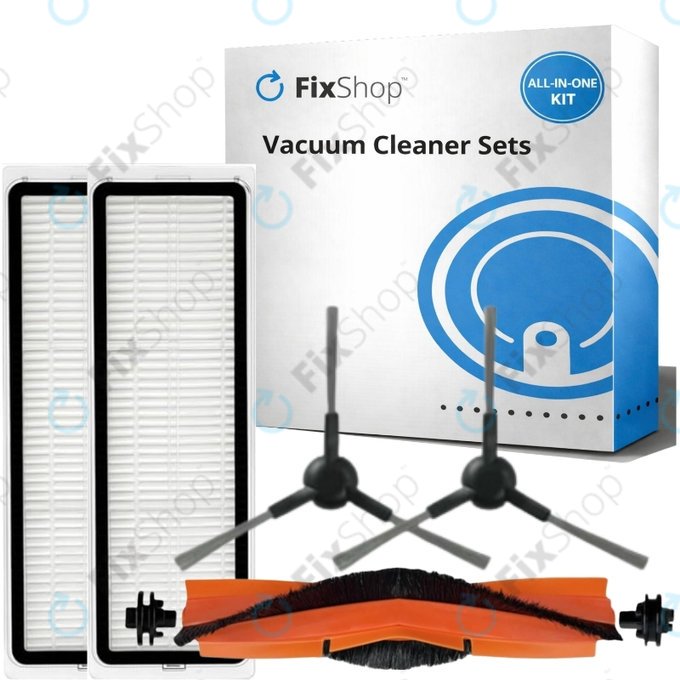 Σετ ανταλλακτικών για Xiaomi Mi Robot Vacuum S20+, S10+, X20+, X10+ (1x Κύρια βούρτσα, 2x Φίλτρο, 2x Πλαϊνή Βούρτσα – μαύρη)