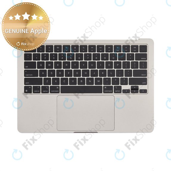 Άνω πλαίσιο πληκτρολογίου για MacBook Air 13", A3113 (2024), με πληκτρολόγιο US και μπαταρία, Starlight, 661-40229, Genuine Apple
