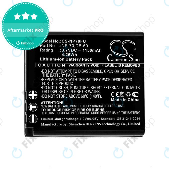 Μπαταρία για Panasonic Lumix DMC-FX01, 1150mAh, Li-Ion, 3.7V, CGA-S005, HQ