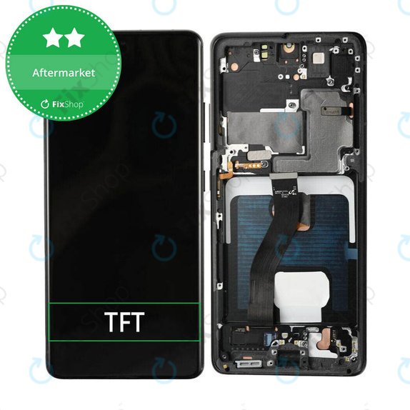 Συγκρότημα οθόνης για Samsung S21 Ultra, G998B, Phantom Black, Aftermarket