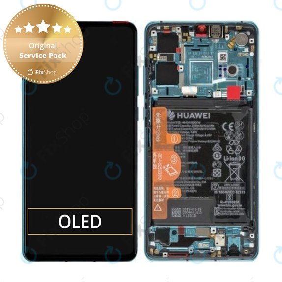 Συγκρότημα οθόνης με μπαταρία για Huawei P30, 02352NLN, 02354HRH, 02354KUB, 02354HNJ, Aurora Blue, Service Pack
