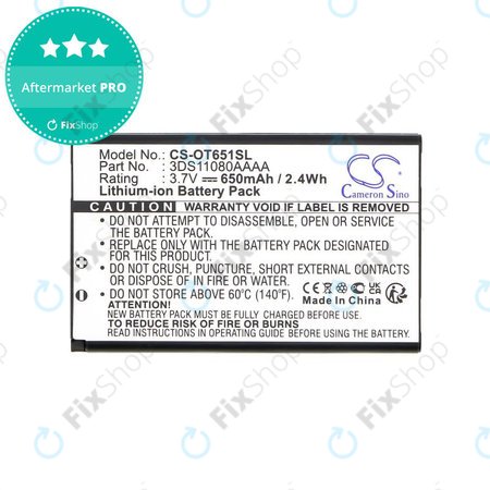 Μπαταρία για Alcatel Lollipops, 650mAh, Li-Ion, 3.7V, 3DS11080AAAA, HQ