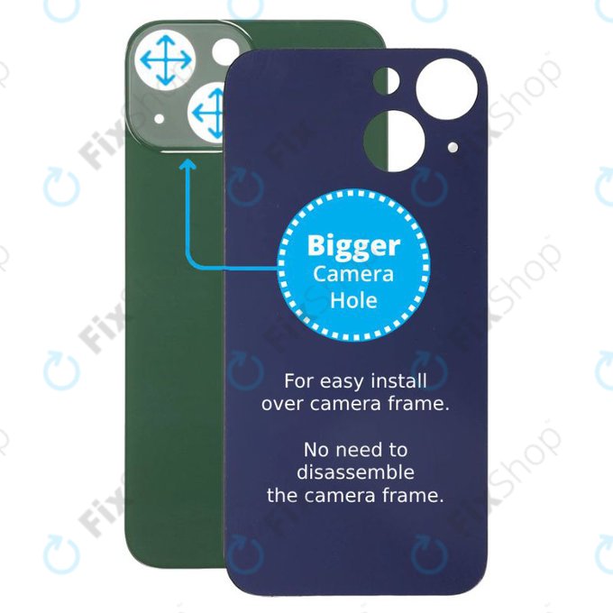 Πίσω Γυαλί με Μεγάλη Τρύπα Κάμερας για iPhone 13 Mini | Πράσινο | Green