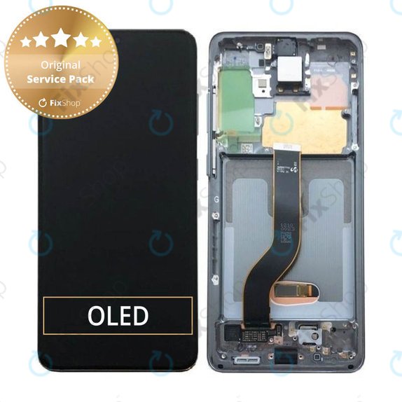 Συγκρότημα οθόνης για Samsung S20, G980F, GH82-22131A, GH82-22123A, GH82-31433A, Cosmic Gray, Service Pack