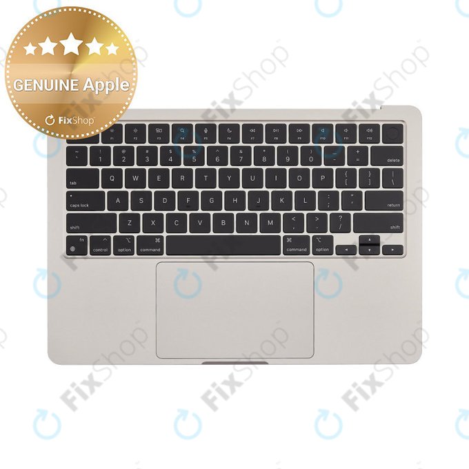 Άνω πλαίσιο πληκτρολογίου για MacBook Air 13", A3113 (2024), με πληκτρολόγιο US και μπαταρία, Starlight, 661-40229, Genuine Apple