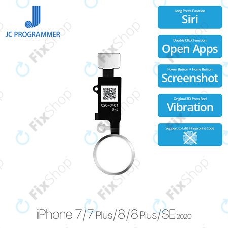 Κουμπί Αρχικής Οθόνης JCID 6 Gen για iPhone 7 | 7 Plus | 8 | 8 Plus | SE (2020) | SE (2022) | Ασημί | Silver
