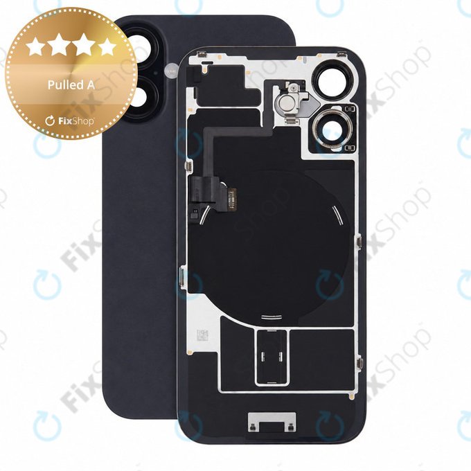 Γυαλί πίσω περιβλήματος για iPhone 16, Black, Pulled A
