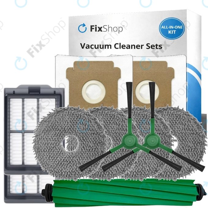 Σετ ανταλλακτικών για iRobot Roomba Plus 405 Combo, 505 Combo (1x Κύρια βούρτσα, 2x Φίλτρο, 2x Πλαϊνή Βούρτσα, 4x Πανί Σφουγγαρίστρας, 2x Σακούλα σκόνης)