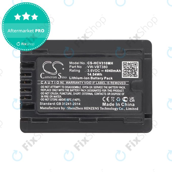 Μπαταρία για Panasonic HC-550EB, 4040mAh, Li-Ion, 3.6V, VW-VBT380, HQ