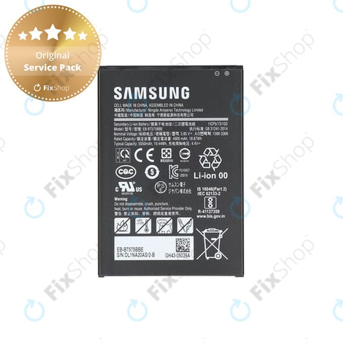 Μπαταρία για Galaxy Tab Active 3, T570, T575, EB-BT575BBE, GH43-05039A, 5050mAh, Service Pack