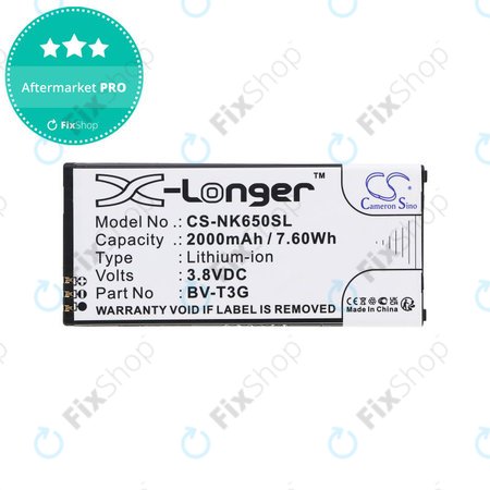 Μπαταρία για Nokia Lumia 650, 2000mAh, Li-Ion, 3.8V, BV-T3G, HQ