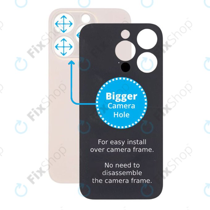 Πίσω Γυαλί με Μεγάλη Τρύπα Κάμερας για iPhone 14 Pro | Χρυσαφί | Gold