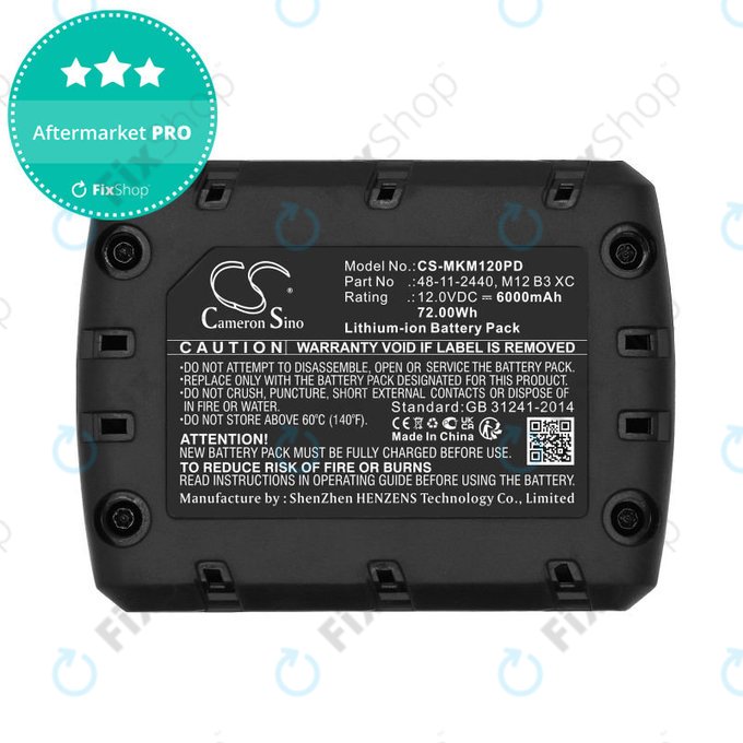 Μπαταρία για Milwaukee M12 Redlithium XC 4.0, 6000mAh, Li-Ion, 12V, M12 B3 XC, M12 B4 XC, HQ