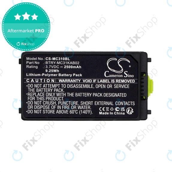 Μπαταρία για Symbol, Zebra MC3100, MC3190, 2500mAh, Li-Pol, 3.7V, BTRY-MC31KAB02, HQ