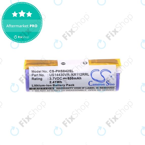 Μπαταρία για Philips HS8420, 650mAh, Li-Ion, 3.7V, US14430VR, KR112RRL, HQ