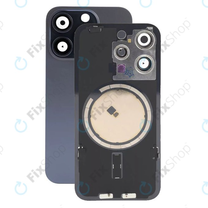 Πίσω Κάλυμμα Γυαλί + Φακός Κάμερας + Μεταλλική Πλάκα + Μαγνήτες Magsafe για iPhone 15 Pro | Blue Titanium