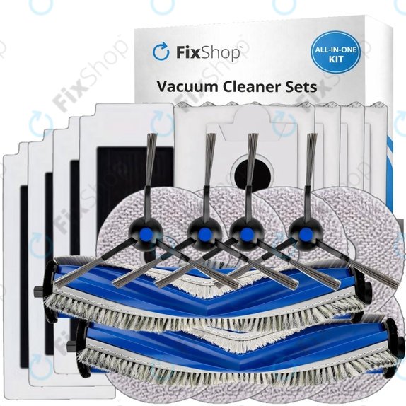 Σετ ανταλλακτικών για Ecovacs Omni T30 (2x Κύρια βούρτσα, 4x Φίλτρο, 4x Πλαϊνή Βούρτσα, 8x Πανί Σφουγγαρίστρας, 4x Σακούλα σκόνης)
