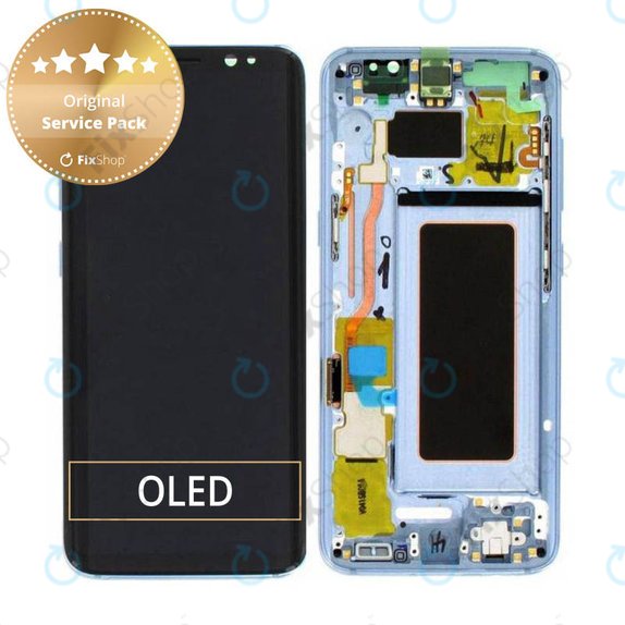 Συγκρότημα οθόνης για Samsung S8, G950F, GH97-20457D, GH97-20473D, GH97-20458D, GH97-20629D, Coral Blue, Service Pack