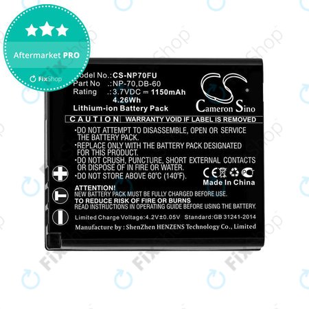 Μπαταρία για Panasonic Lumix DMC-FX01, 1150mAh, Li-Ion, 3.7V, CGA-S005, HQ