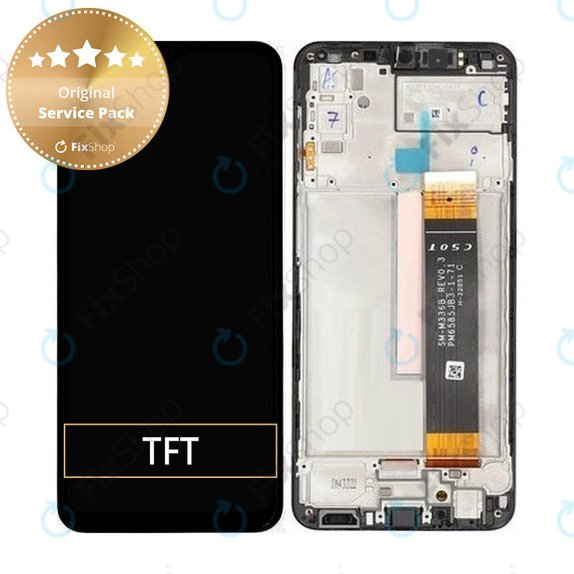 Συγκρότημα οθόνης για Samsung M23 5G, M236B, GH82-28487A, GH82-28488A, GH82-28492A, Black, Service Pack