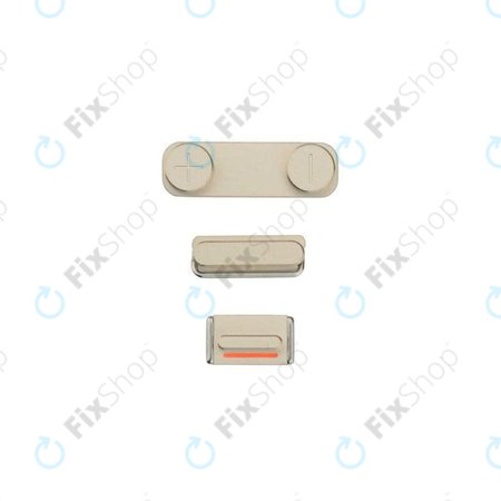Σετ Πλαϊνών Κουμπιών για iPhone 5S | Λειτουργίας + Έντασης + Σίγασης | Χρυσαφί | Gold