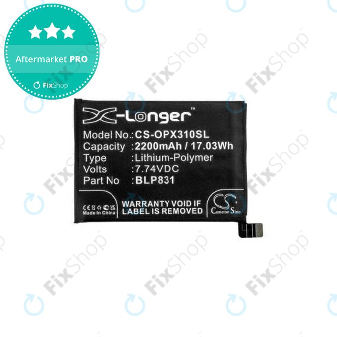 Μπαταρία για Oppo Find X3 Pro, BLP831, 2200mAh, HQ