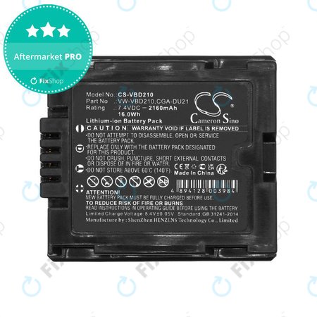 Μπαταρία για Panasonic NV, PV, VDR, Hitachi DZ, 2160mAh, Li-Ion, 7.4V, BZ-BP14S, HQ