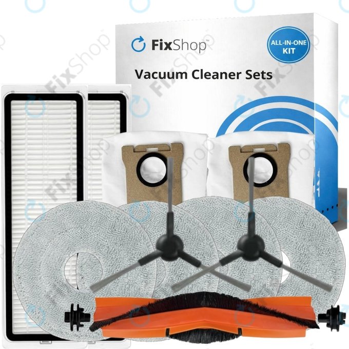 Σετ ανταλλακτικών για Xiaomi Mi Robot Vacuum S20+, S10+, X20+, X10+ (1x Κύρια βούρτσα, 2x Φίλτρο, 2x Πλαϊνή Βούρτσα – μαύρη, 4x Πανί Σφουγγαρίστρας, 2x Σακούλα σκόνης)