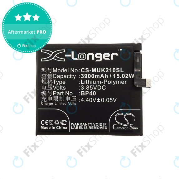 Μπαταρία για Redmi K20 Pro, Redmi M1903f11a, Redmi M1903f11c, 3900mAh, Li-Pol, 3.85 V, BP40, HQ
