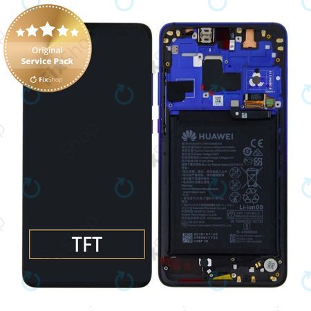 OLED/LCD Display Assembly με Battery για Huawei Mate 20 | 02352FRA | Twilight | Service Pack