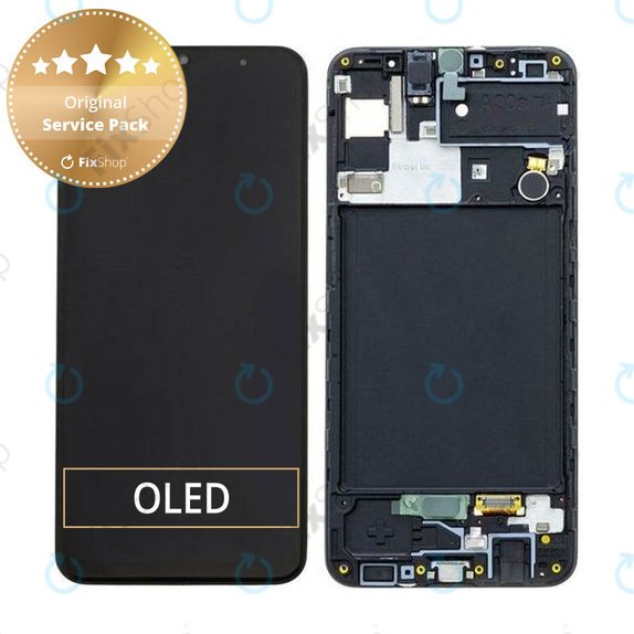 Συγκρότημα οθόνης για Samsung A30s, A307F, GH82-21189A, GH82-21190A, GH82-21191A, GH82-21329A, GH82-21385A, Prism Crush Black, Service Pack